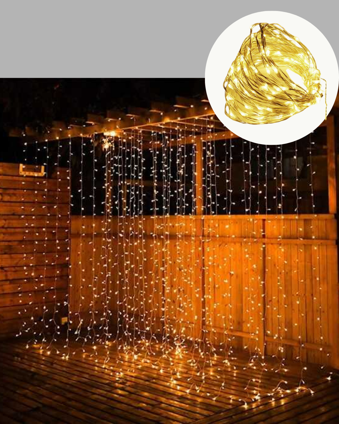 Dekoratif 3x3 LED Perde Işık Şelale Tasarım Enerji Tasarruflu - Görsel 3