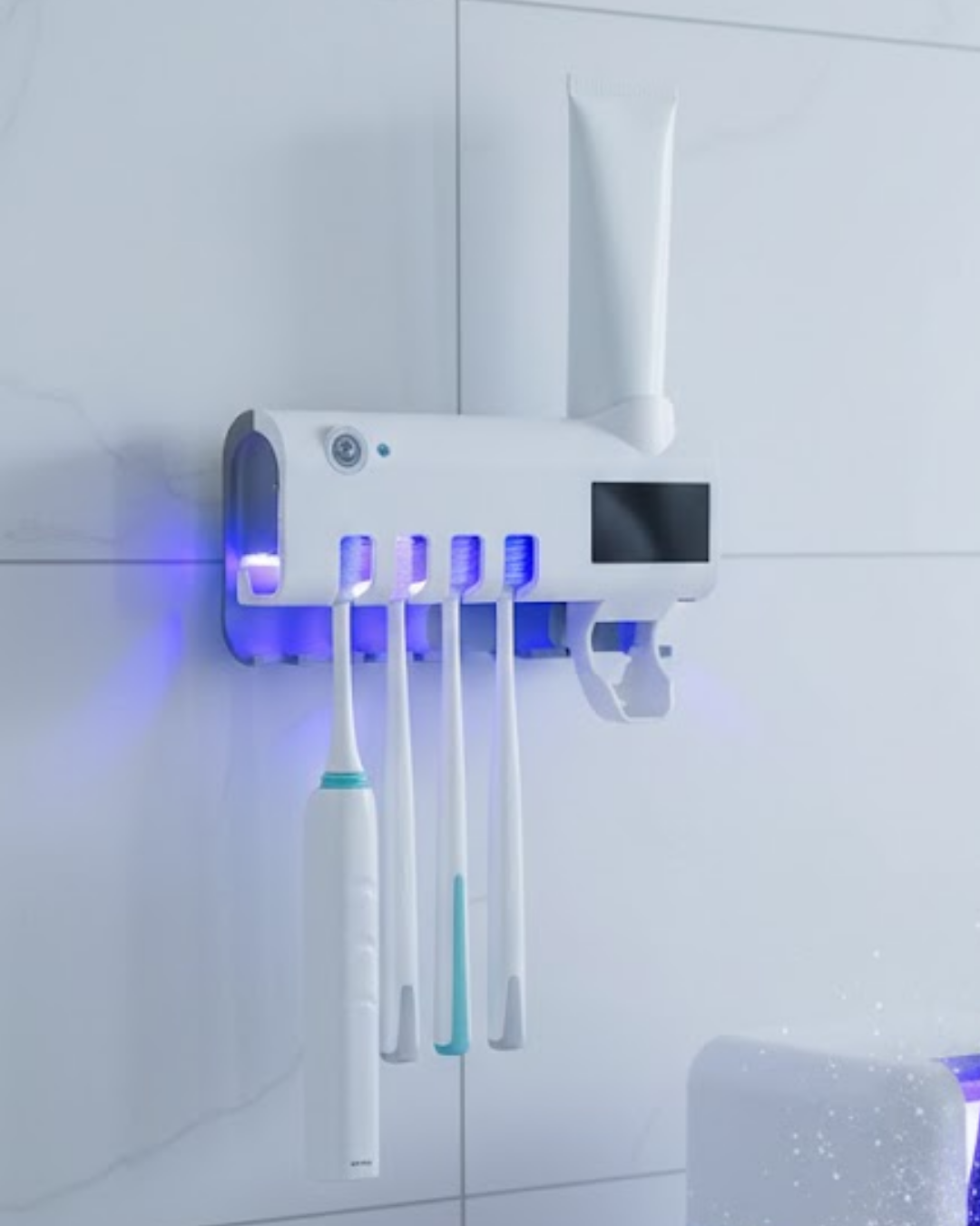 Sensörlü UV Sterilize Diş Fırçası Tutucu ve Macun Sıkma Aparatı - Görsel 3