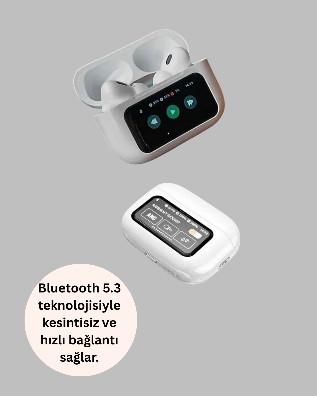 Akıllı Sensörlü Su Geçirmez Bluetooth Kulaklık Güçlü Batarya ve Bass - Görsel 3