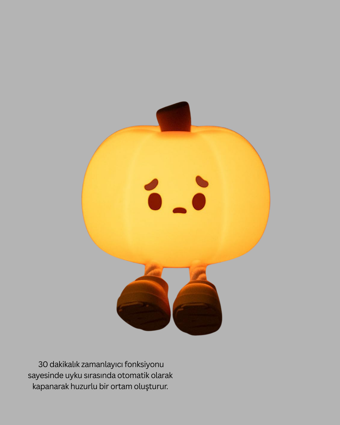 Dekoratif Pumpkin Gece Lambası Şarjlı Dokunmatik LED Işık - Görsel 3