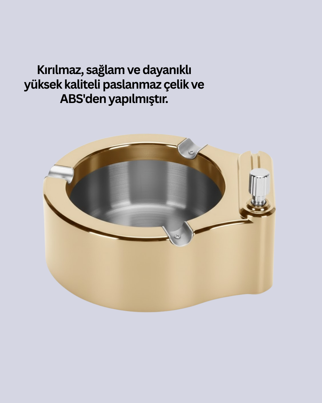 Çakmak Entegreli Küllük Yeniden Doldurulabilir Metal Gövde - Görsel 3