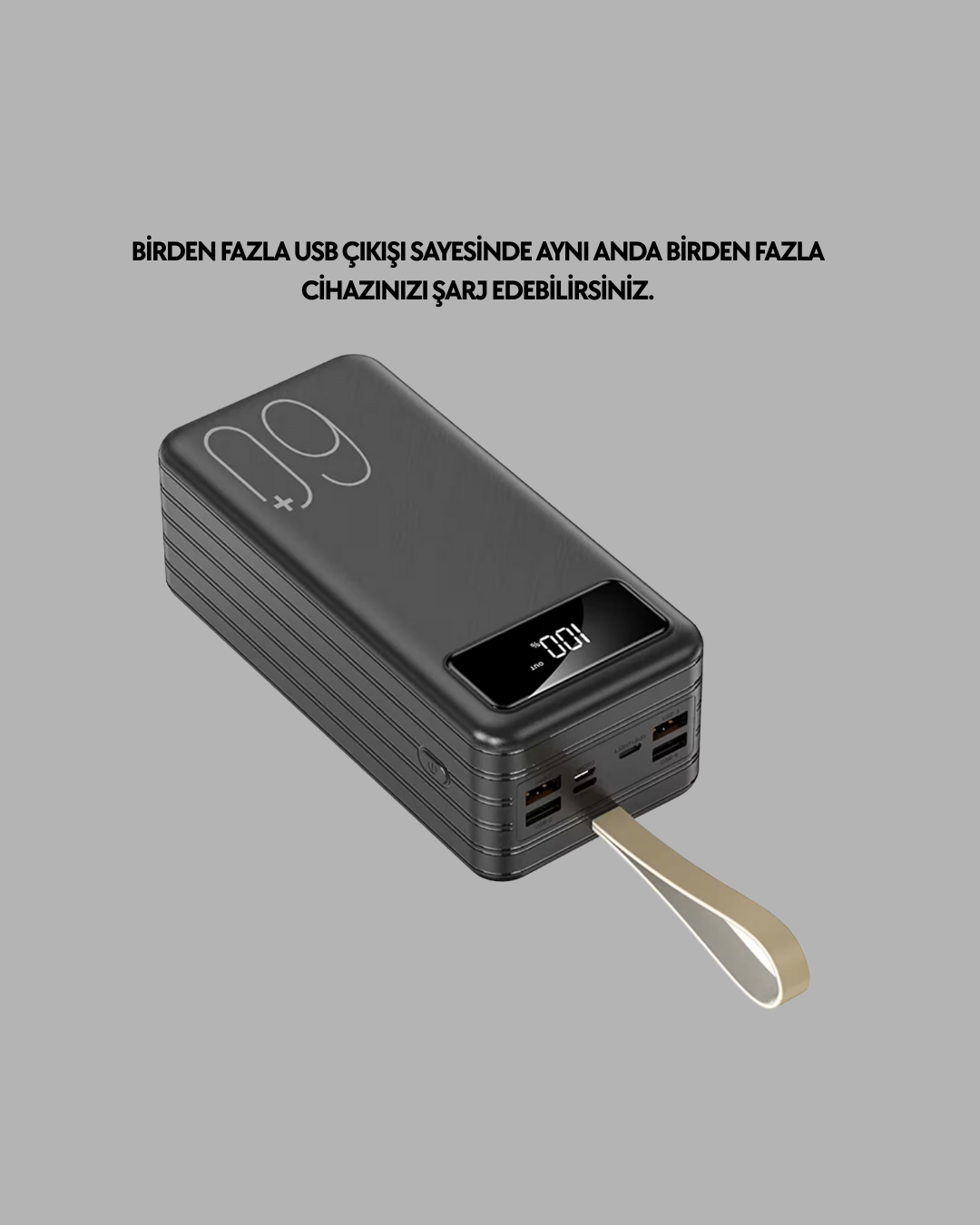 4 Çıkışlı Hızlı Şarj Destekli Powerbank - Görsel 3