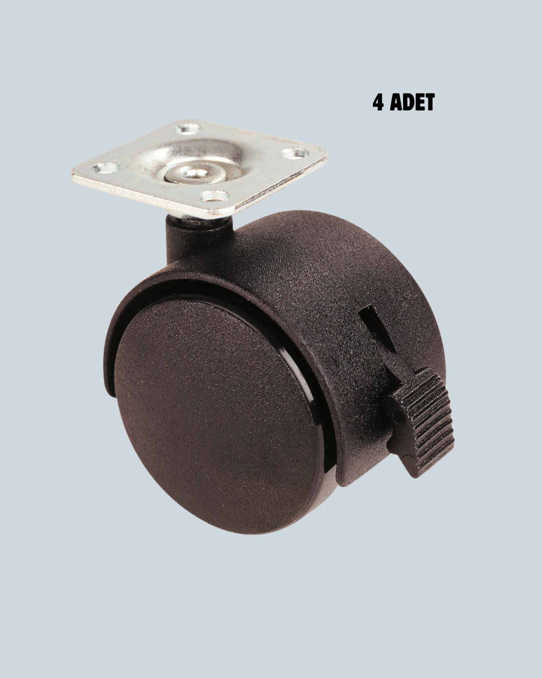 Kilitli Mini Tekerlek Ayak 4 cm 4’lü Set - Görsel 3