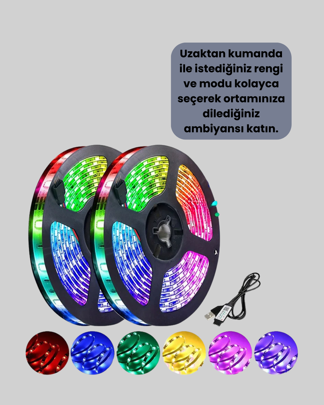 Kumandalı 5 Metre Şerit LED Dekoratif Aydınlatma - Görsel 4