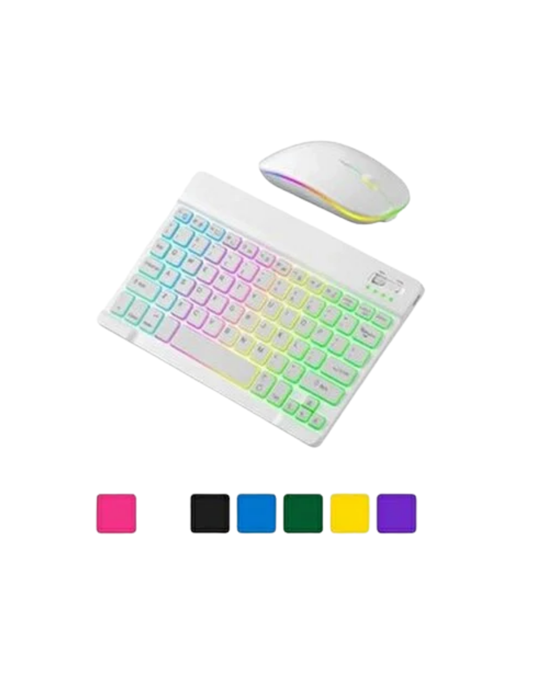 Türkçe Q Aydınlatmalı Klavye Mouse Seti Kablosuz Bluetooth Destekli - Görsel 4