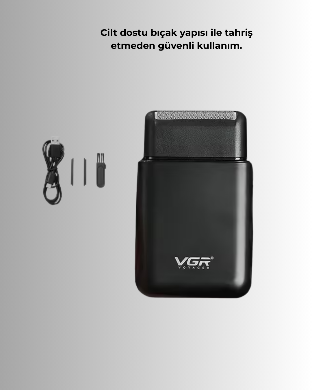 45 Dakika Çalışma Süreli Şarjlı Tıraş Makinesi | ABS Gövdeli - Görsel 4