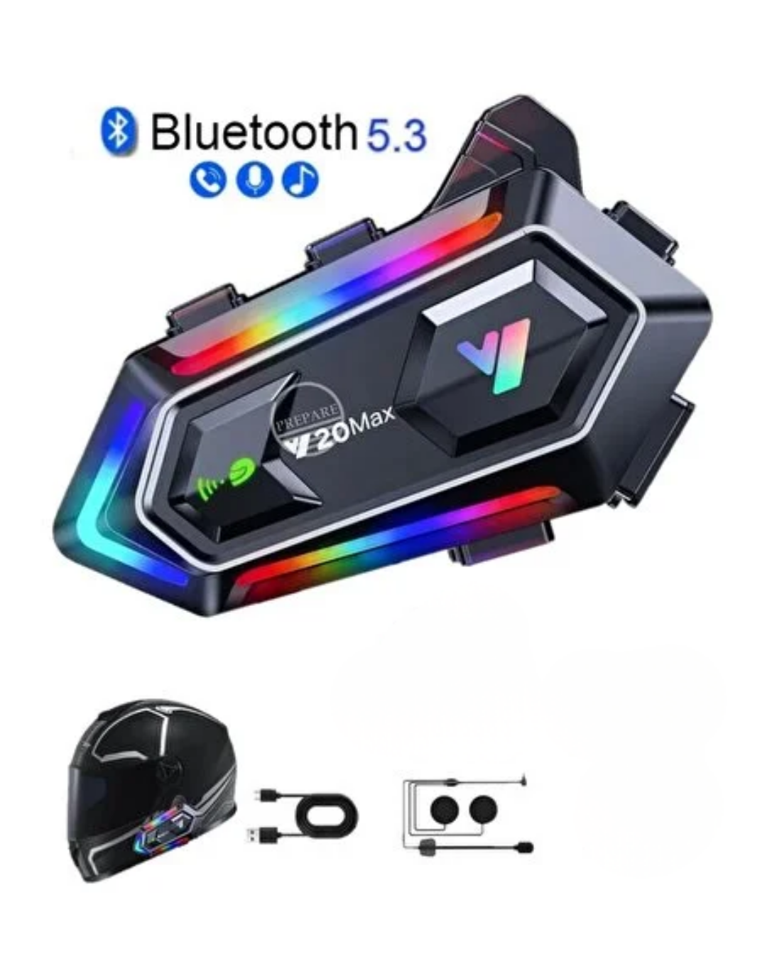 Bluetooth 5.3 Motosiklet Kask Intercom Kulaklık 1000 Metre IPX6 Su Geçirmez - Görsel 4