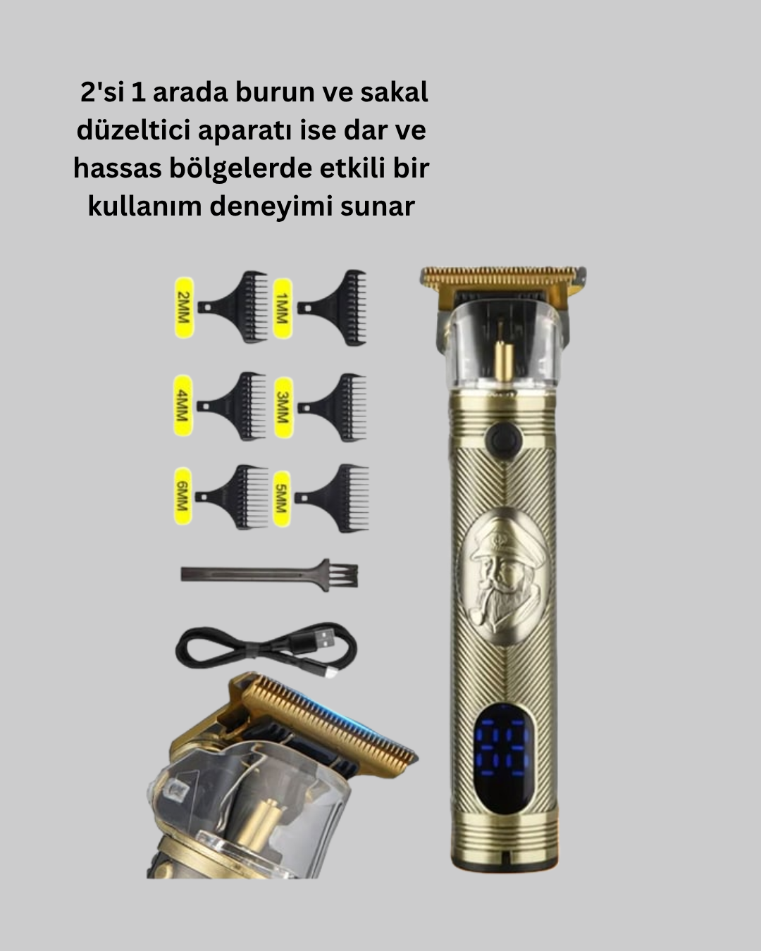Sıfır Boşluk T Bıçaklı Erkek Bakım Seti – Çok Başlıklı - Görsel 4