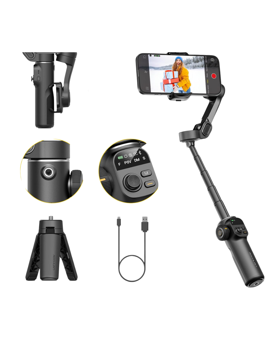 3 Eksen Telefon Gimbal Stabilizer Video Sabitleyici Vlog ve Çekim Aparatı - Görsel 4
