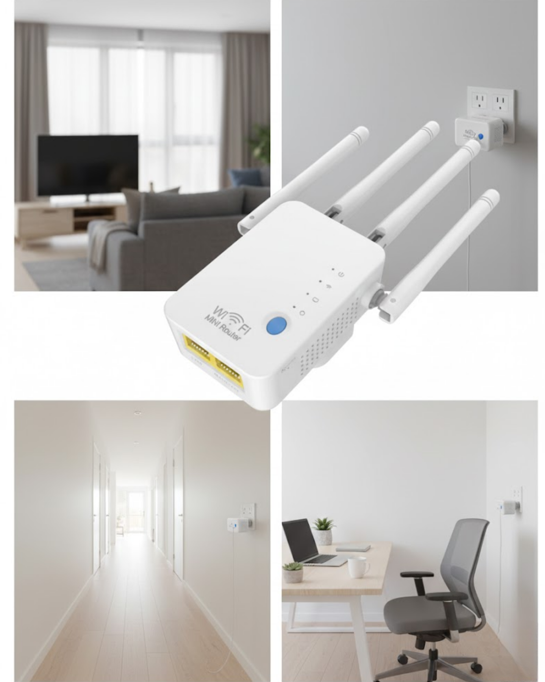 Ev ve Ofis İçin WiFi Güçlendirici WPS Düğmeli Güvenli Tekrarlayıcı - Görsel 4