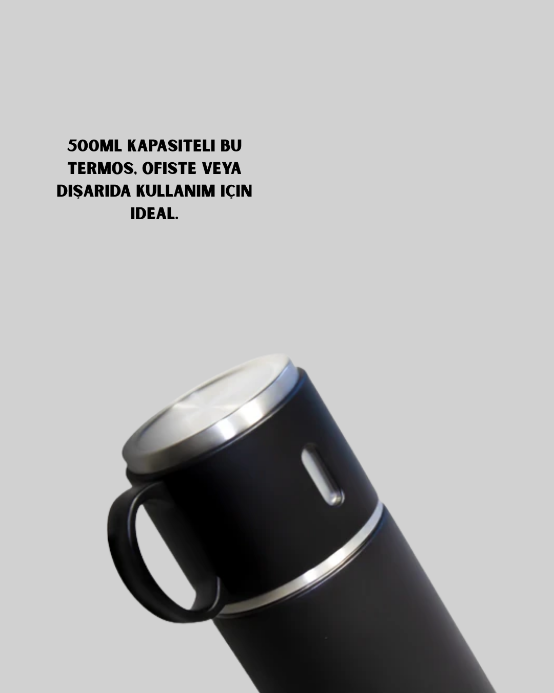 Çelik Termos Bardak Seti | 500 ml Kapasite, Kaymaz Taban, Hediye Kutulu - Görsel 4