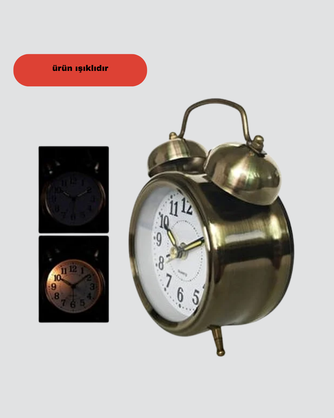 Bronz Metal Masa Saati - Görsel 4