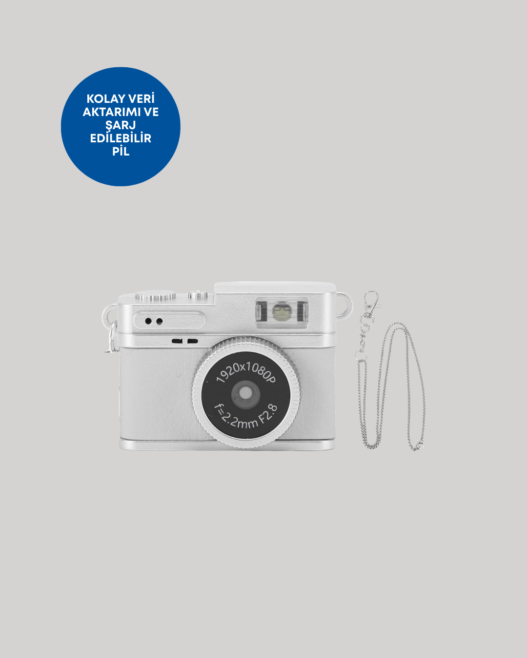Kompakt Mini Kamera Retro Tasarım 128GB Hafıza 1080P Video - Görsel 4