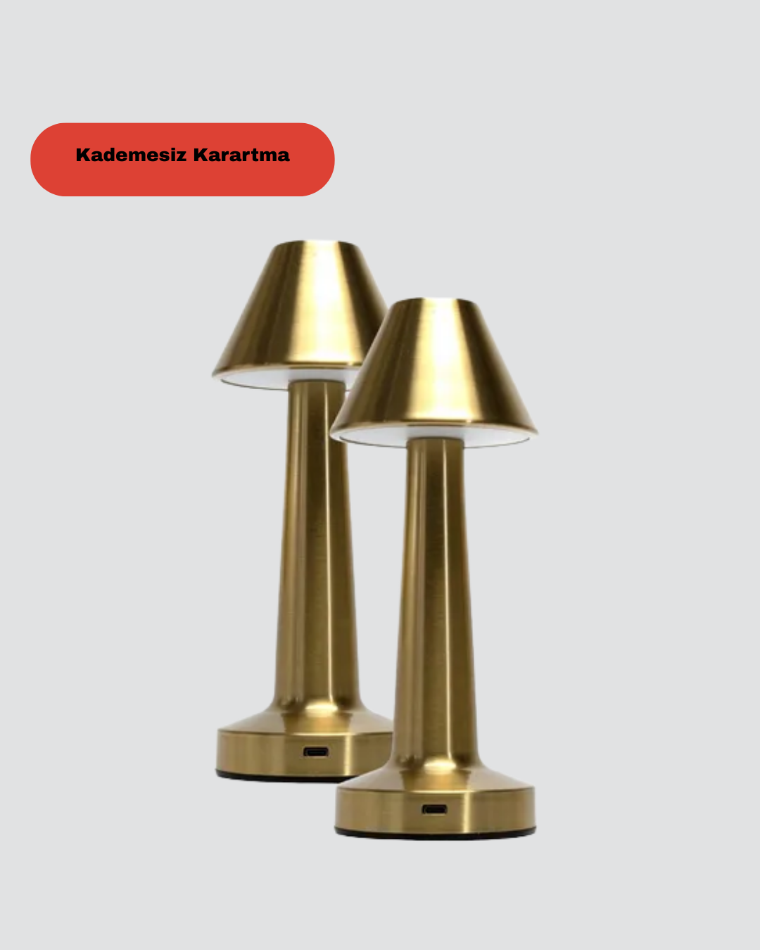 LED Masa Lambası 3 Renk Ayarlı Şarjlı Kablosuz Modern Tasarım - Görsel 4