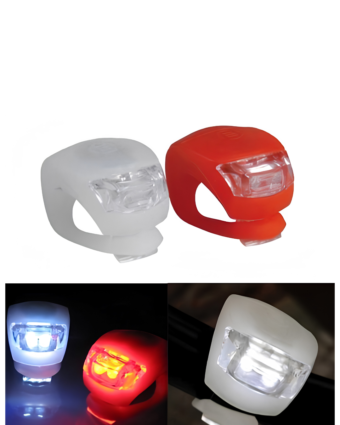 LED Bisiklet Işığı 2li Set Kırmızı Beyaz Çakar Lamba Seti - Görsel 4