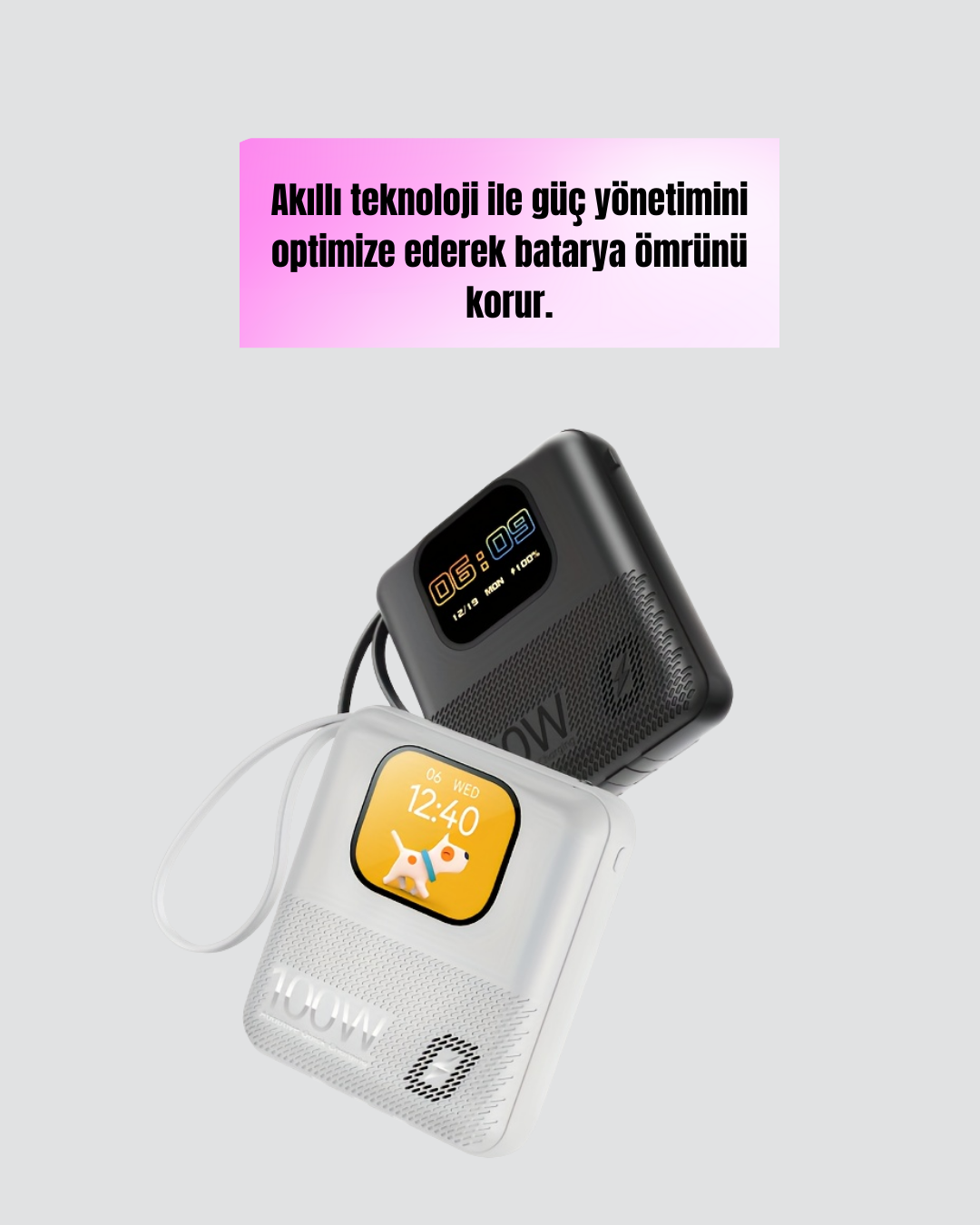 2025 Model 10000 mAh Akıllı Powerbank ve Akıllı Saat Özellikli Şarj Cihazı - Görsel 4