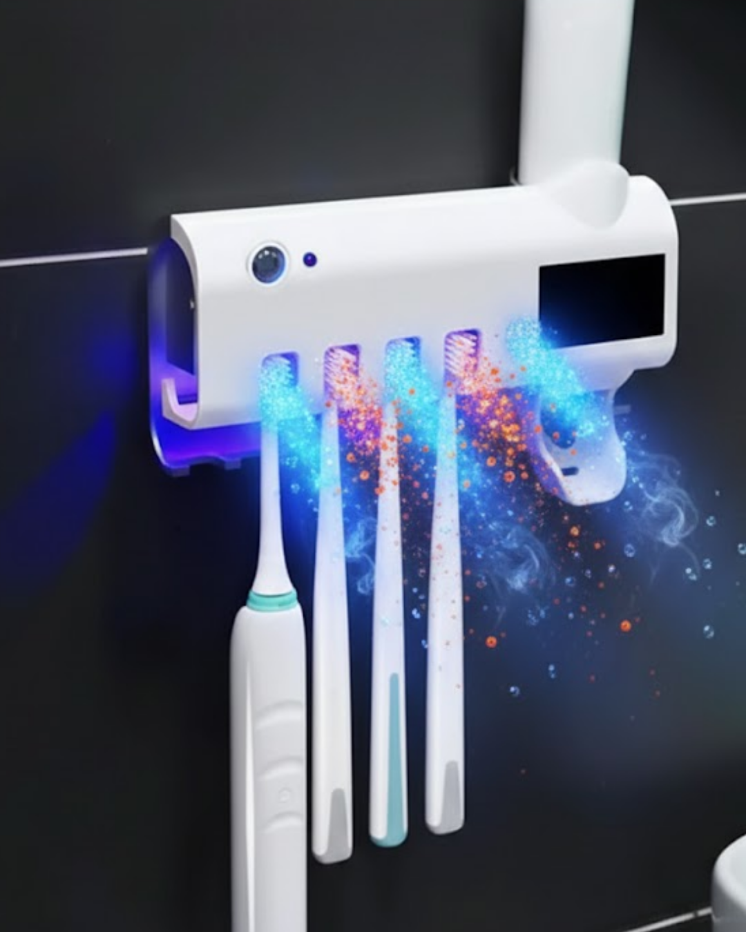Sensörlü UV Sterilize Diş Fırçası Tutucu ve Macun Sıkma Aparatı - Görsel 4
