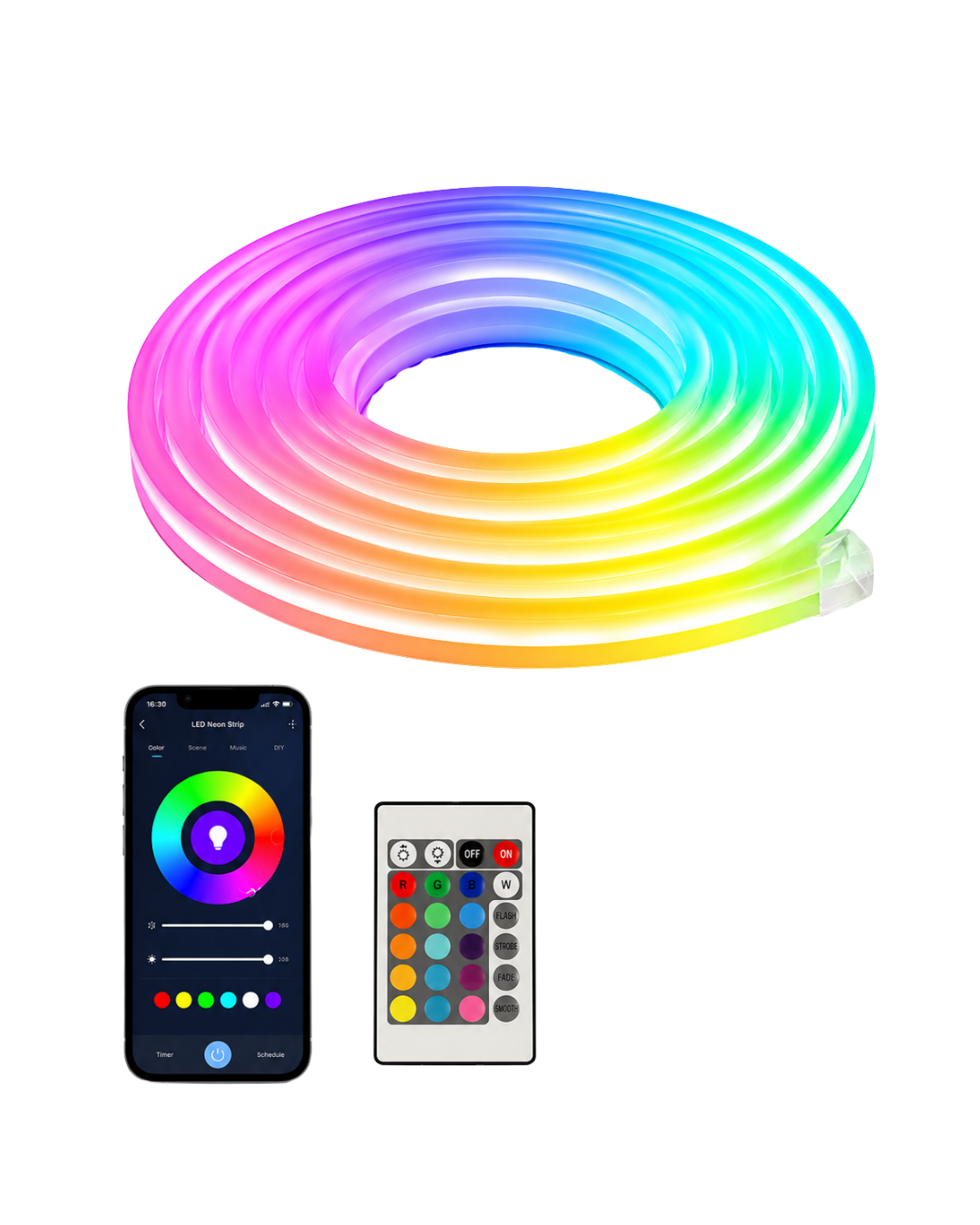 16 Milyon Renk RGB Neon Şerit Led İç ve Dış Mekan Dekor Işığı - Görsel 4