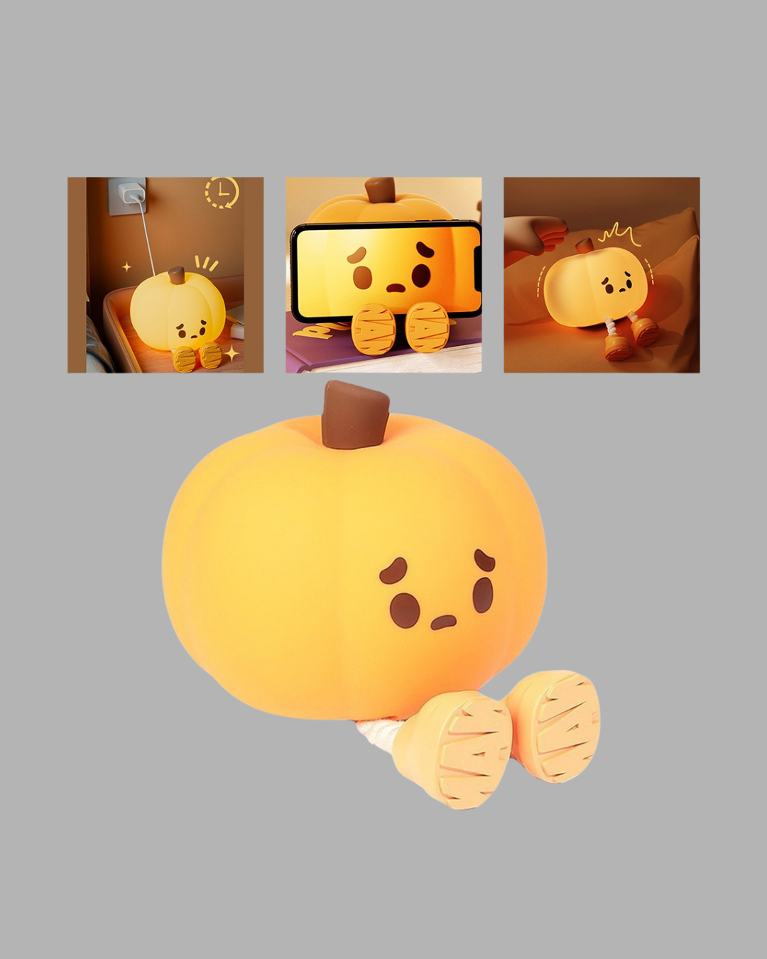 Dekoratif Pumpkin Gece Lambası Şarjlı Dokunmatik LED Işık - Görsel 4