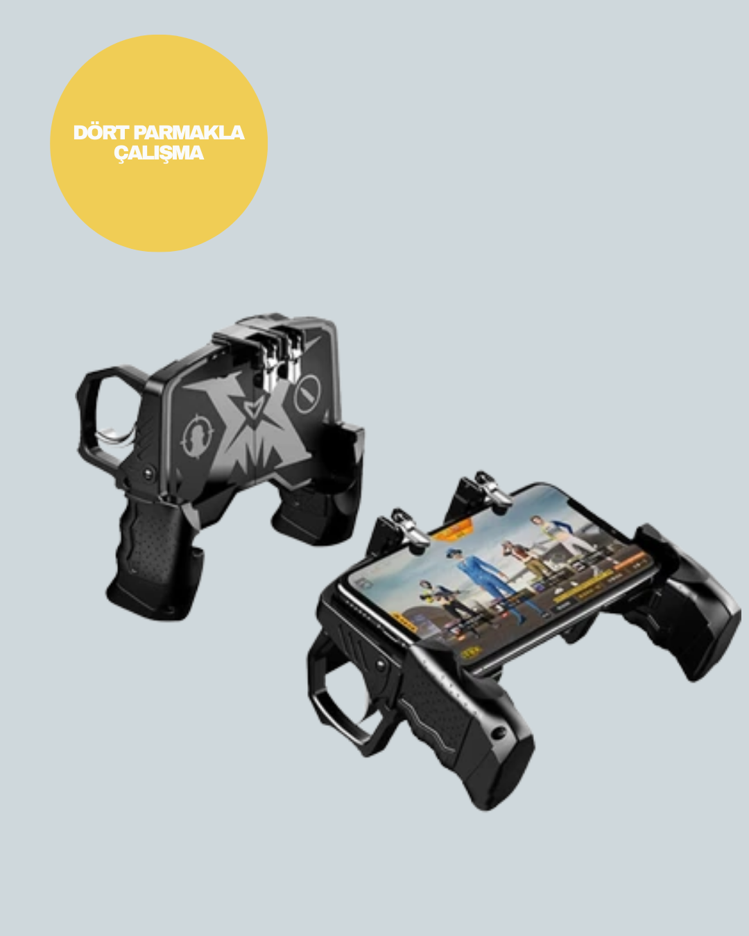 Dört Parmak Destekli Mobil Gamepad Tetikli Oyun Kontrolcüsü - Görsel 4