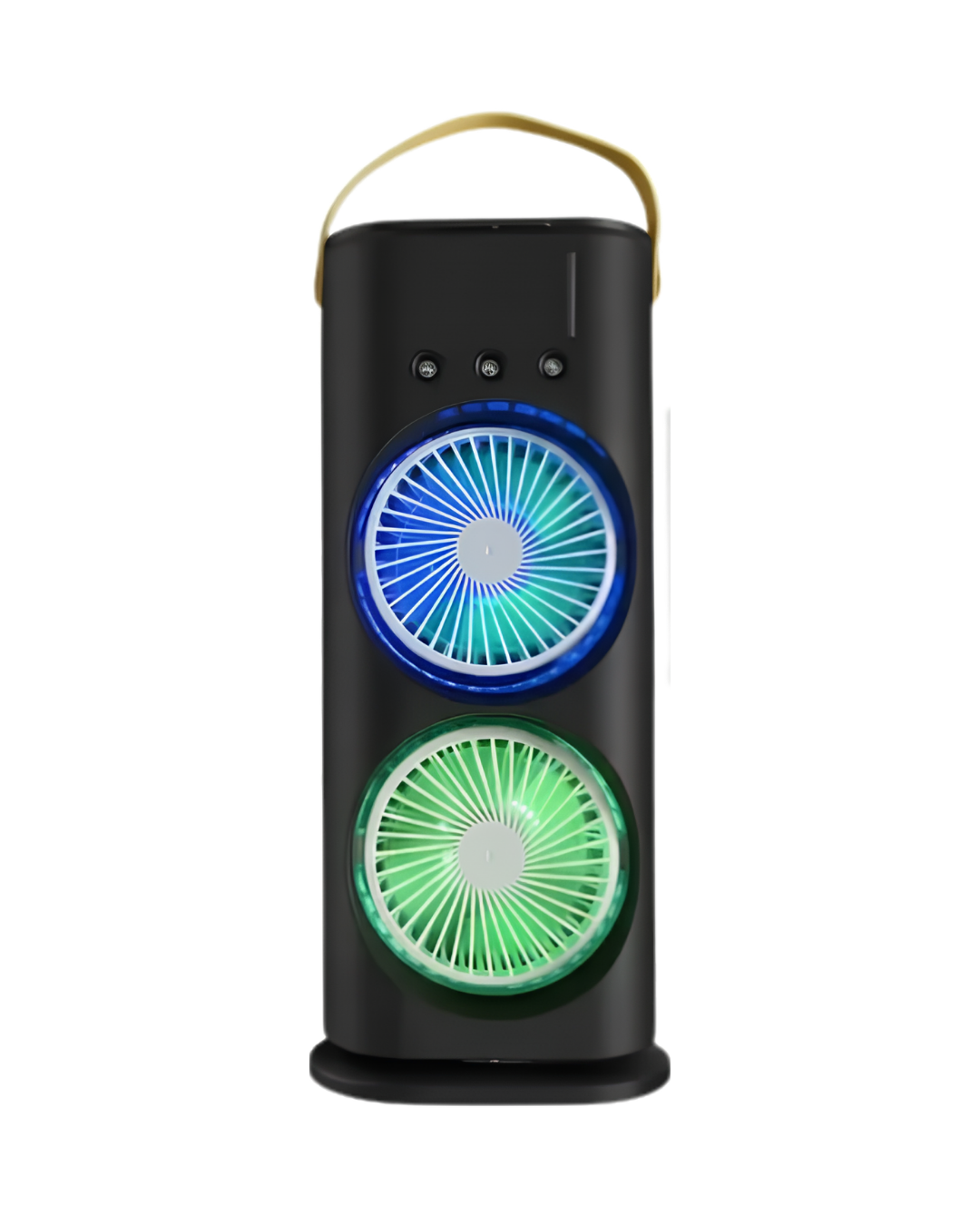 Şarjlı Buharlı Serinletici Fan RGB Işıklı Çift Pervaneli Masa Fanı - Görsel 3