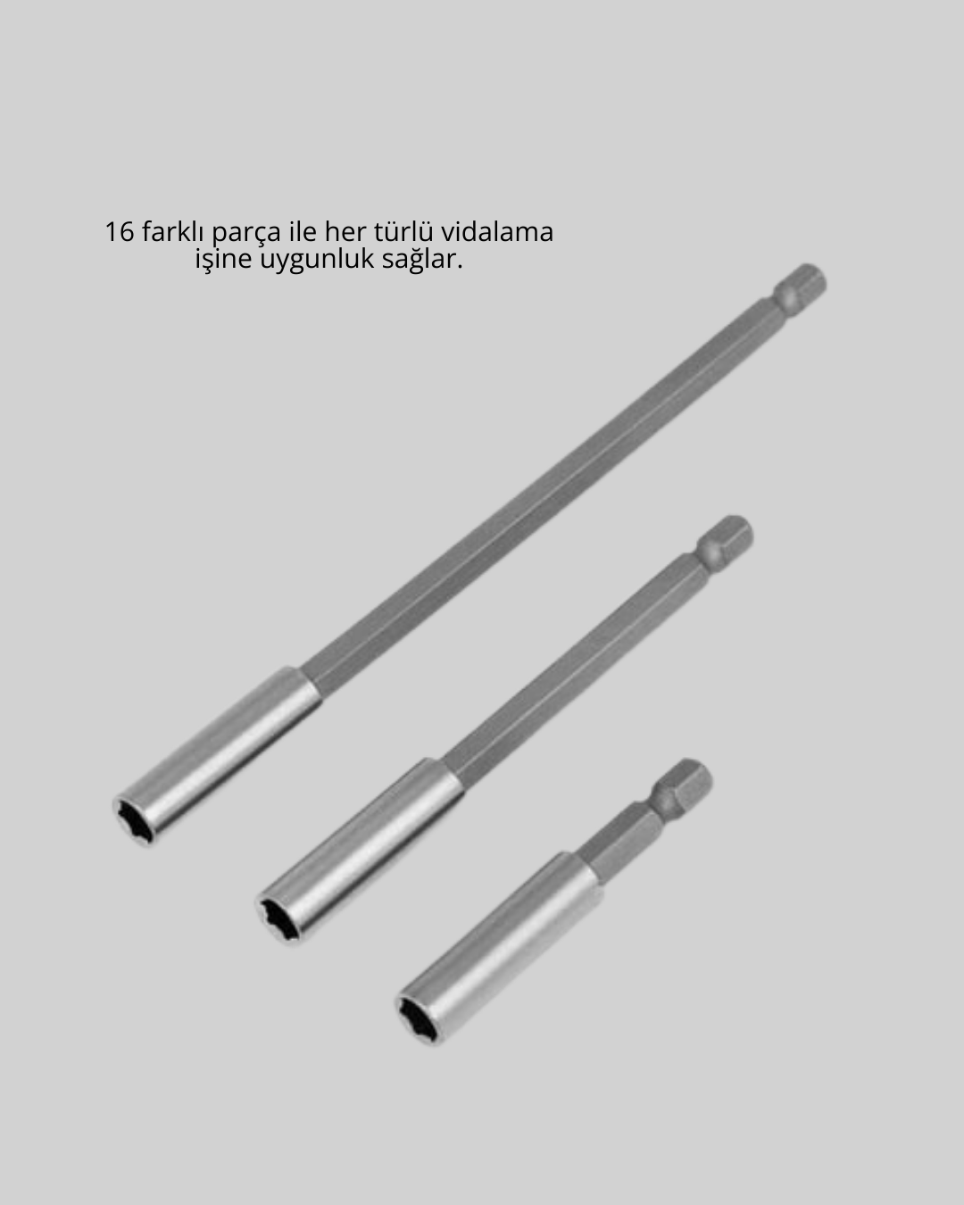 Çok Amaçlı 16lı Bits Uç Seti Dayanıklı Tornavida Adaptör - Görsel 4