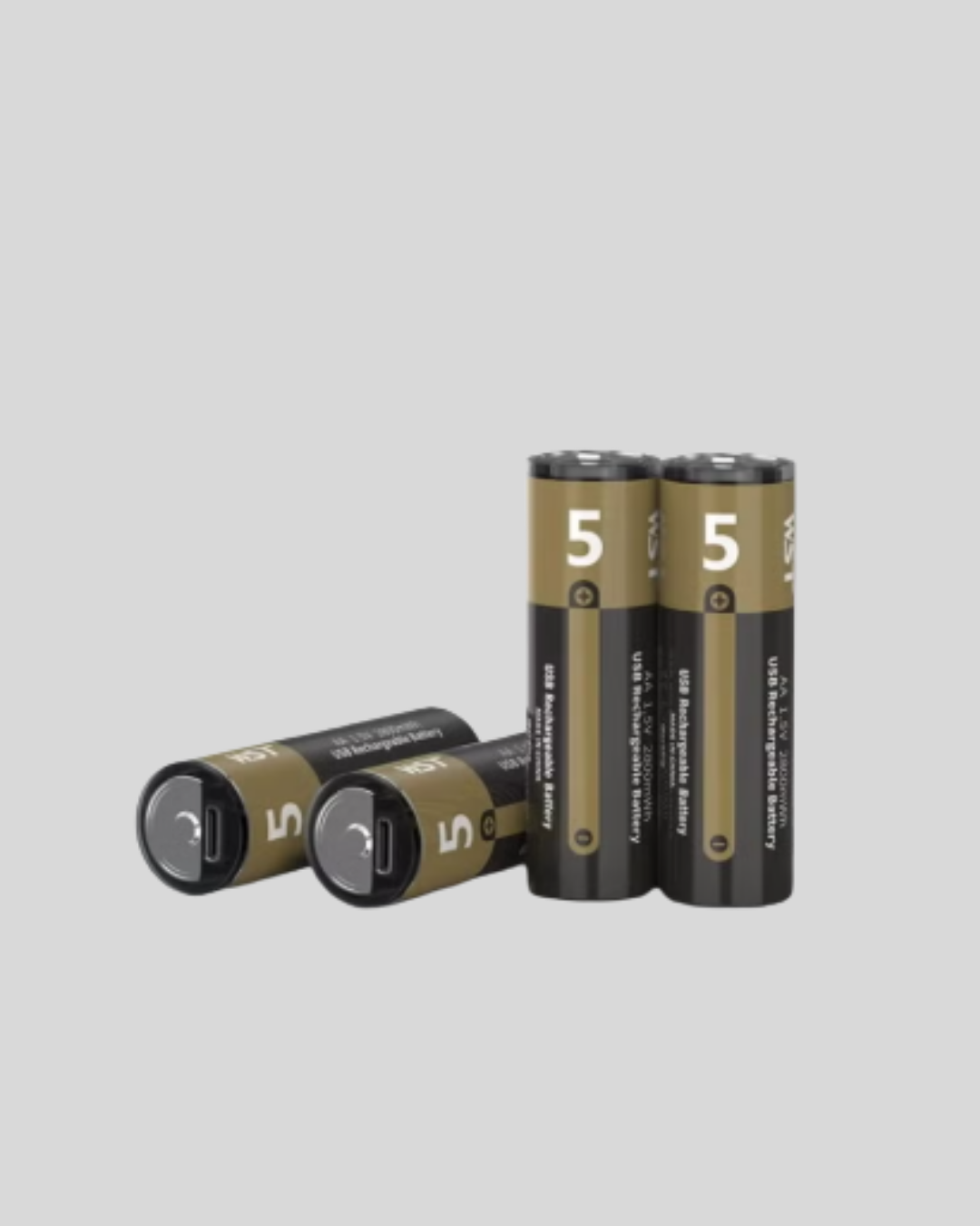 USB Type-C Girişli Şarjlı AA Lityum Pil | 1.5V Sabit Çıkış | 3200mWh (2'li Paket) - Görsel 5