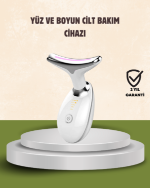 Cilt Yenileyici Şarjlı Güzellik Aleti – Pozitif/Negatif İyon, Titreşimli Masaj ve Kırmızı-Mavi-Yeşil Işıkla