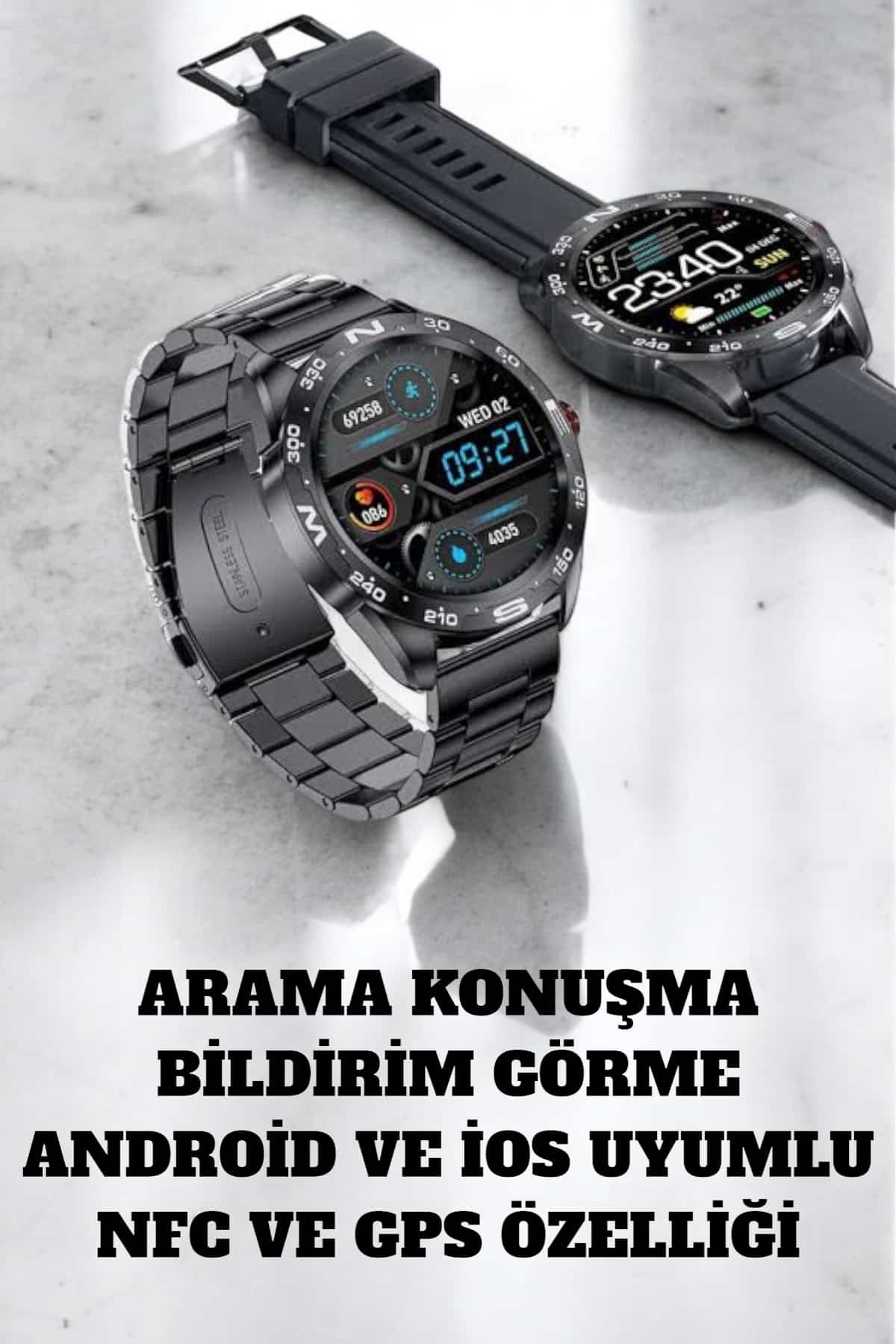Akıllı Saat Arama Cevaplayan Titreşim Özelliğiyle Bildirim Görebilen - Görsel 2