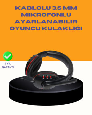 Kırmızı Stereo Kulaklık Yüksek Ses Performansı Dayanıklı Kablo ve Mikrofonlu Tasarım