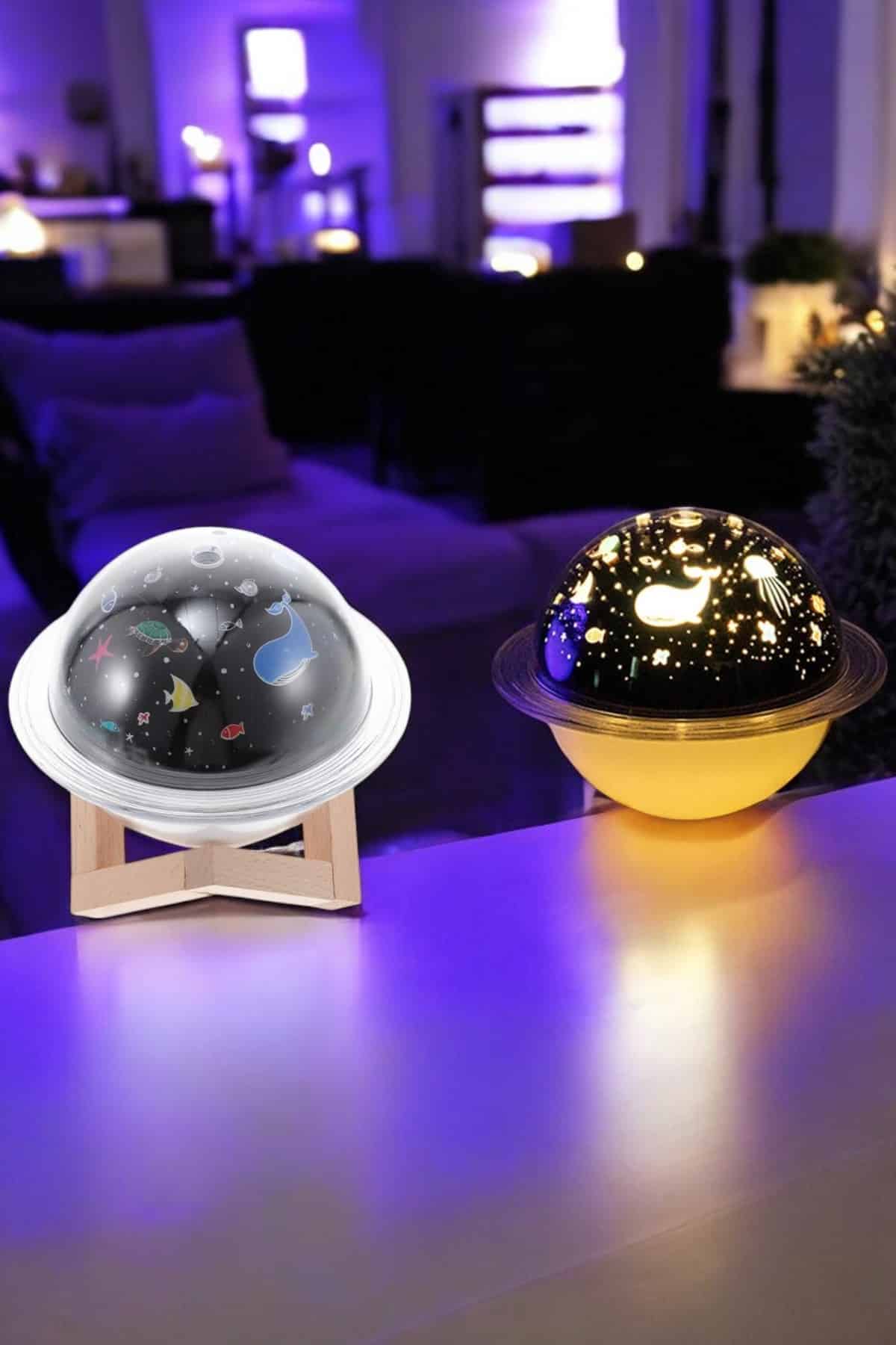 Hava Nemlendirici Masa ve Gece Lambası USB Projeksiyon Aromaterapi - Görsel 2