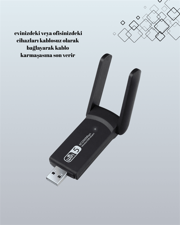 AC1200 USB WiFi Adaptör - Görsel 3