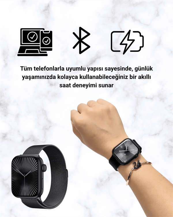 Akıllı Saat SQ-16 Mini Series 10 | Unisex Tasarım, Sağlık ve Spor Takibi - Görsel 3