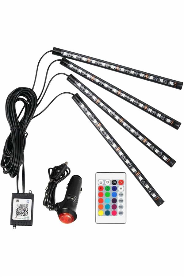 Araç İçi Ayak Altı 12'li Şerit Led Işık Uzaktan Kumandalı RGB Işıklı Ses ve Müziğe Duyarlı - Görsel 5