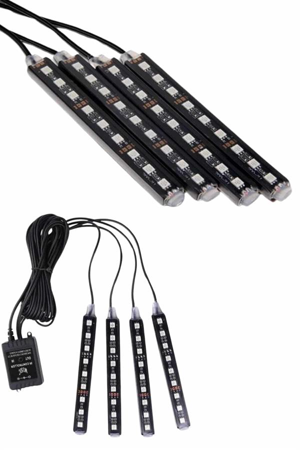 Araç İçi Ayak Altı 12'li Şerit Led Işık Uzaktan Kumandalı RGB Işıklı Ses ve Müziğe Duyarlı - Görsel 3