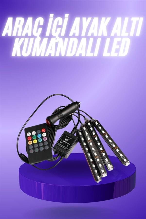 Araç İçi Ayak Altı 12'li Şerit Led Işık Uzaktan Kumandalı RGB Işıklı Ses ve Müziğe Duyarlı - Görsel 2