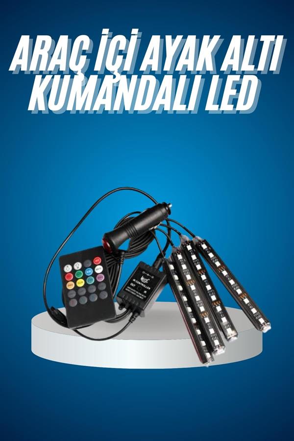 Araç Içi Aydınlatma Kumandalı 12 Led Ayak Altı Led Ambiyans Işığı Sese Duyarlı Kumandalı - Görsel 2