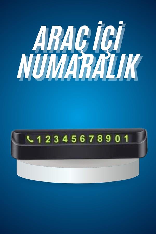 Araç İçi Numaratör Numaralık Oto Cam Kartı Fosforlu Numaratör - Görsel 2