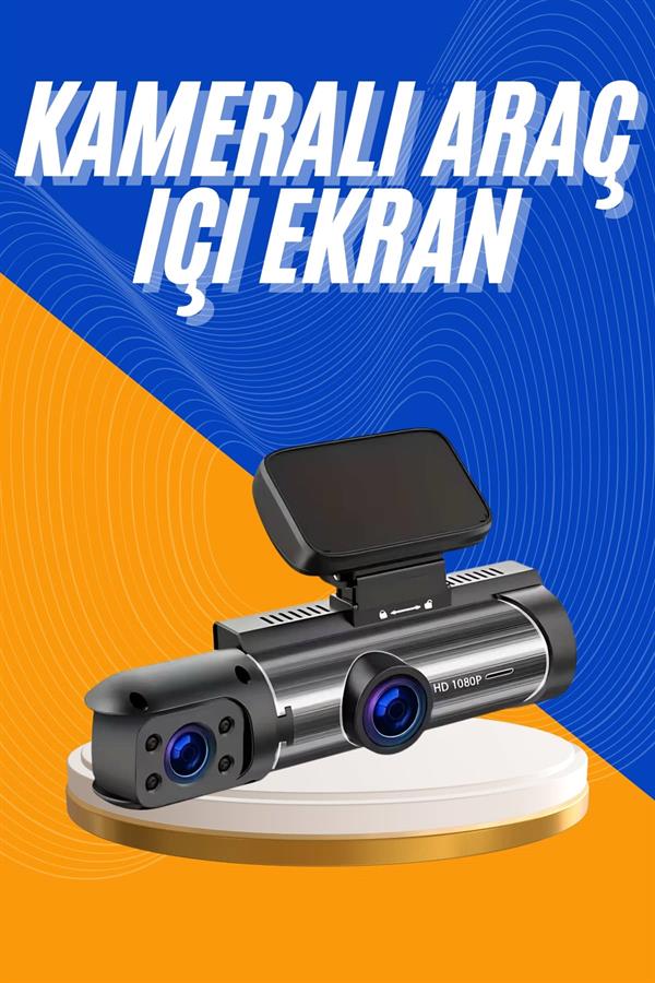 Araç Kamerası Black Box Çift Kameralı Ekranlı Full HD Sürüş Kamerası - Görsel 2