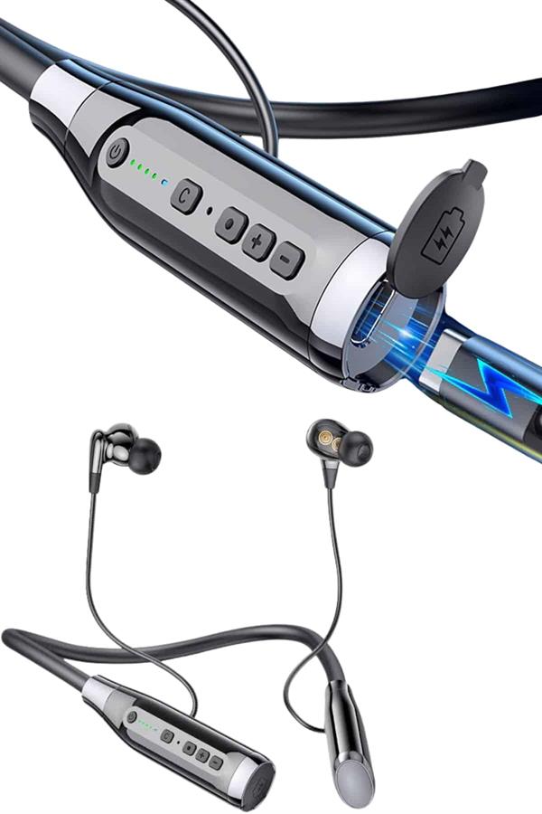 Bluetooth Kulaklık 120 Saat Kullanım Süresi Boyun Askılı Bluetooth Kablosuz Kulaklık - Görsel 3