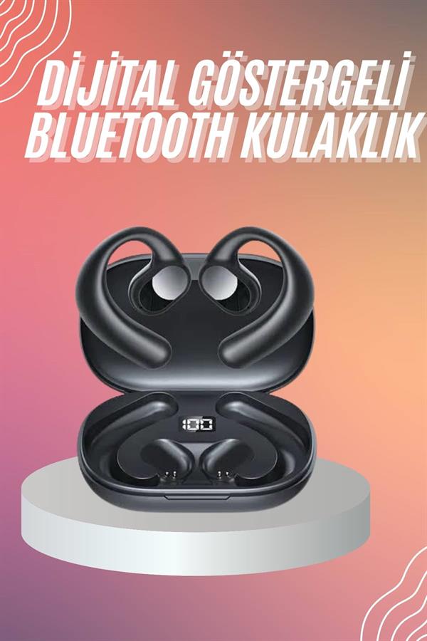 Bluetooth Kulaklık Küpeli Uzun Pil Ömrü Yüksek Ses Kaliteli Dijital Göstergeli - Görsel 2