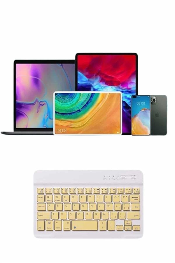 Bluetooth Şarj Edilebilir Mini Q Klavye Kablosuz Taşınabilir - Görsel 5