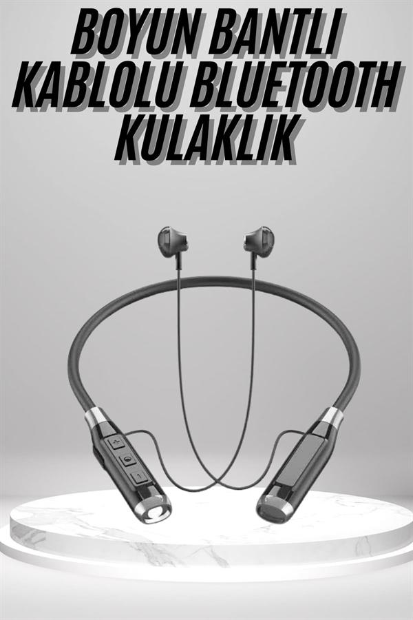 Boyun Bantlı Kulak İçi Kablolu Yüksek Ses Kaliteli Bluetooth Kulaklık - Görsel 2