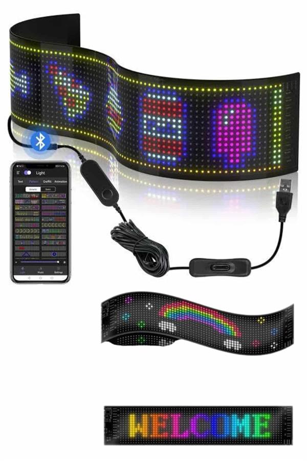 Cama Yapışan En Büyük Boy Telefon Kontrollü Led Ekran Digital Araba Yazısı - Görsel 3