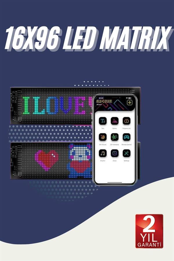 Cama Yapışan En Büyük Boy Telefon Kontrollü Led Ekran Digital Araba Yazısı - Görsel 2