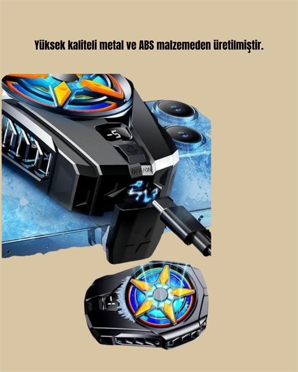 Mobil Cihaz Soğutma Radyatörü – Metal+ABS, Type-C Kablolu - Görsel 2