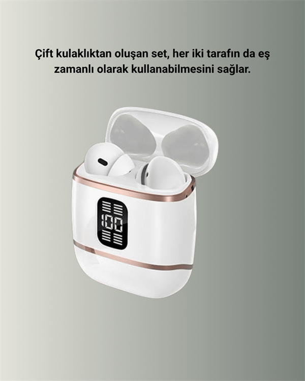 Çift Kulaklıklı Bluetooth Kulaklık – 4 Adet, ANC-ENC, Şarj Kutulu, Dijital Göstergeli - Görsel 3