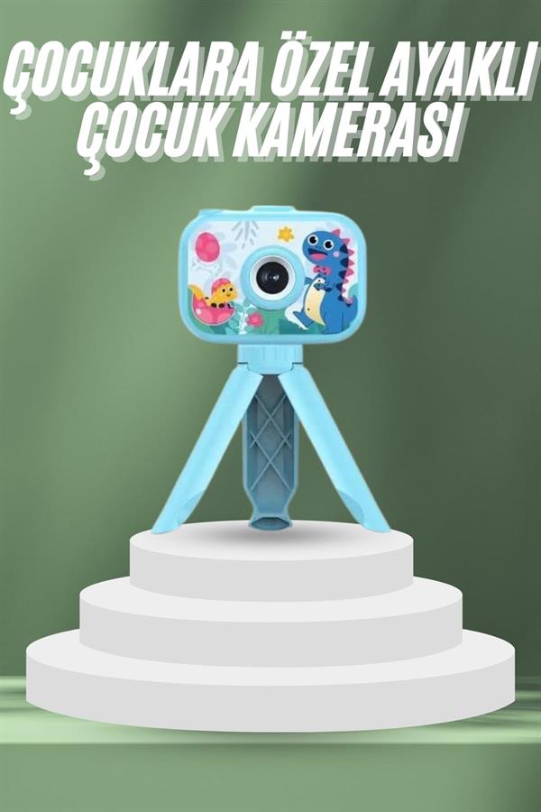 Çocuklara Özel Ayaklı Mini Fotoğraf Makinesi Dijital LCD Ekran - Görsel 2