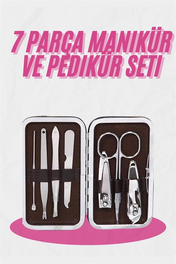 Deri Çanta Hediyeli 7 Parça Manikür-Pedikür Tırnak Bakım Seti
