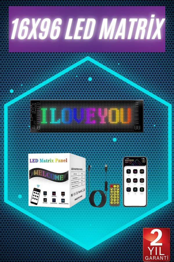 Digital Araba Yazısı Ekran Matrix En Büyük Boy Matrix LED Panel 19*96 pıxel - Görsel 2